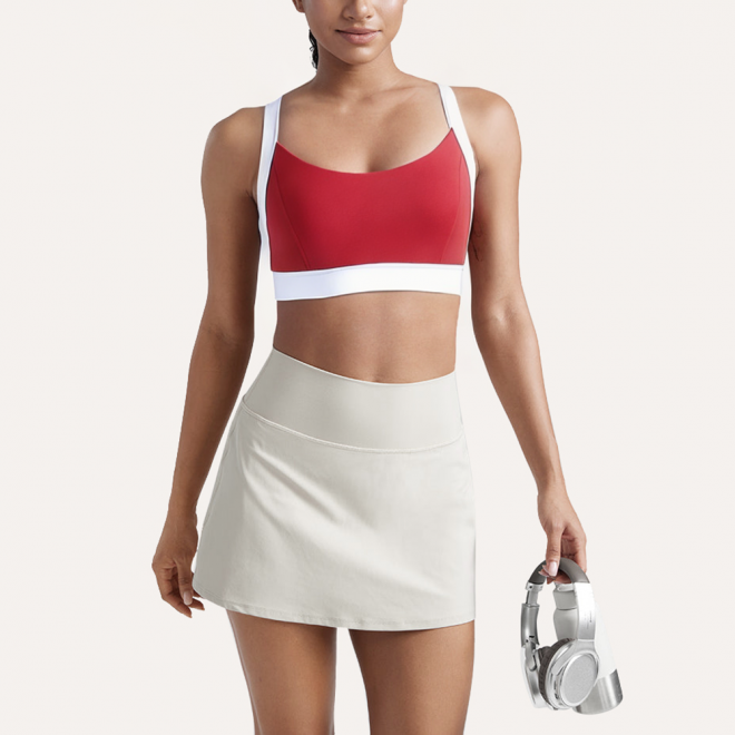 Color block high support women's sports bra