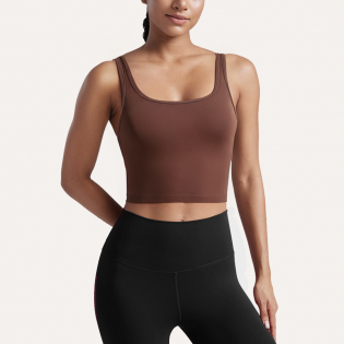 Round neck simple elastic women's sports bra