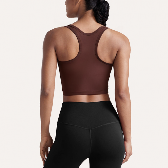 Round neck simple elastic women's sports bra