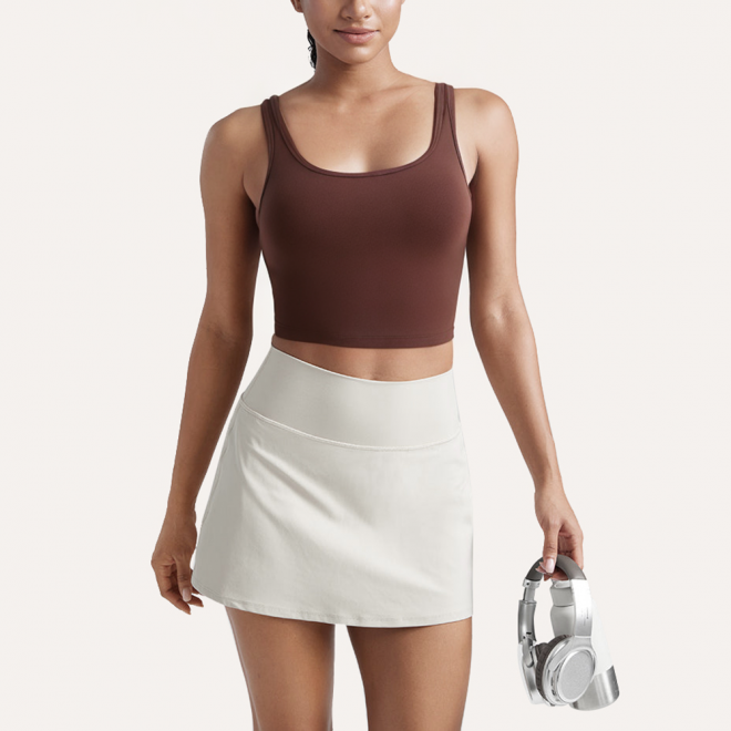 Round neck simple elastic women's sports bra