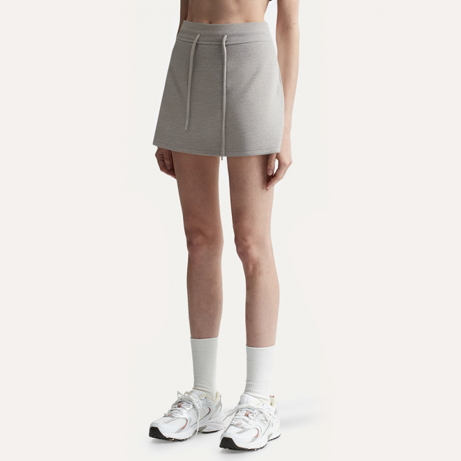 Gray high waisted casual women's short skirt