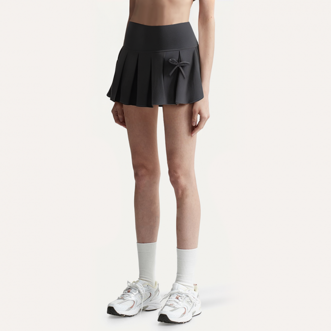 High waisted bow tie women's short skirt