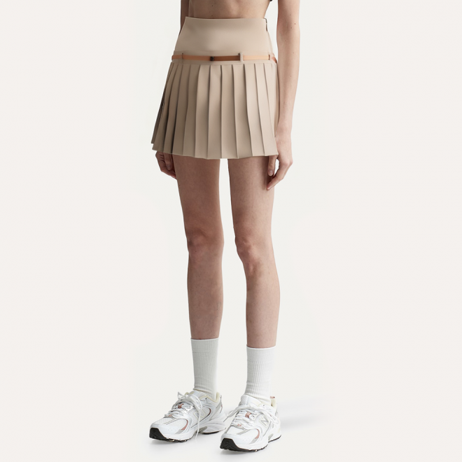 Fashionable mid-waist pleated women's skirt