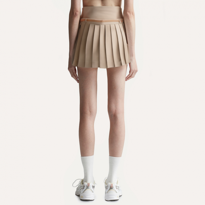 Fashionable mid-waist pleated women's skirt