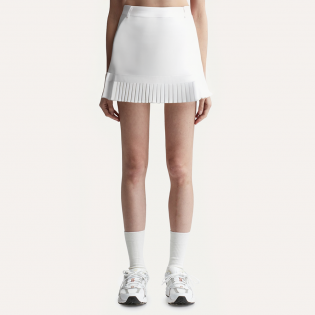 White pleated casual women's skirt