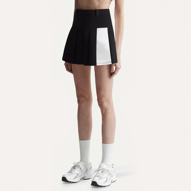 Versatile pleated high waist women's short skirt