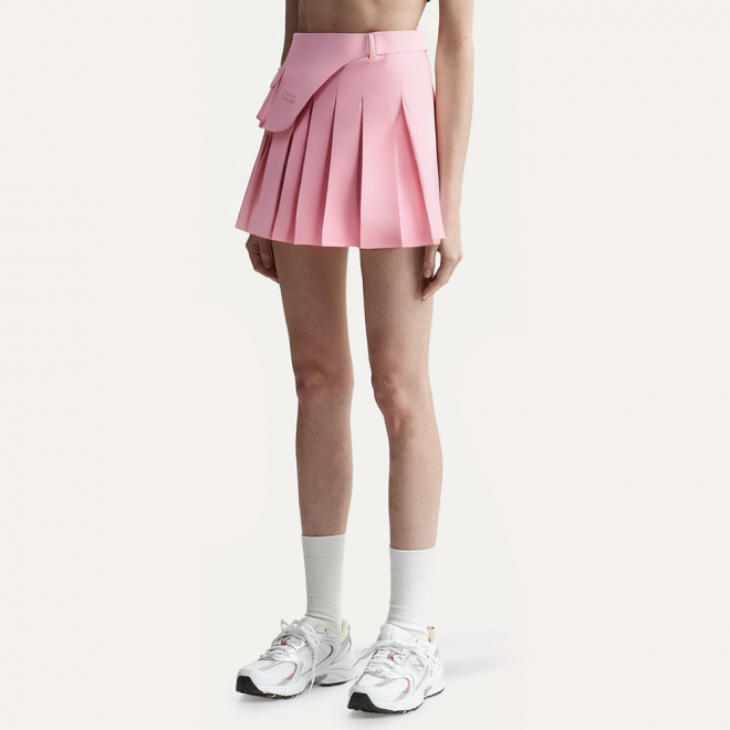 Pink fashionable pleated women's skirt