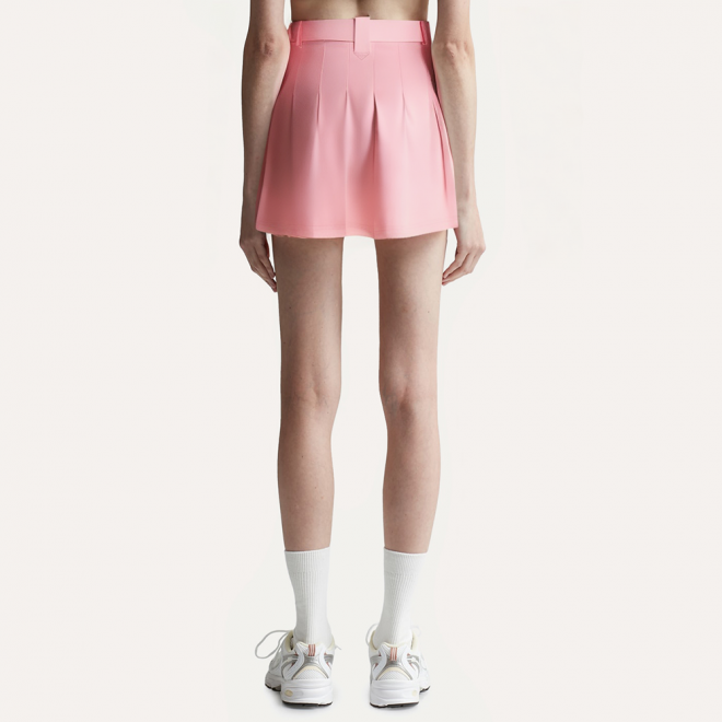 Pink fashionable pleated women's skirt