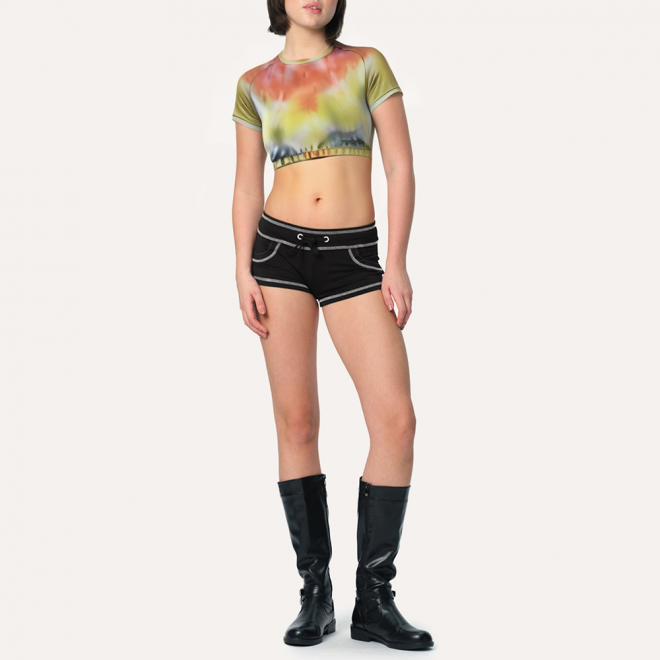 Colorful tie-dye women's sports short sleeves