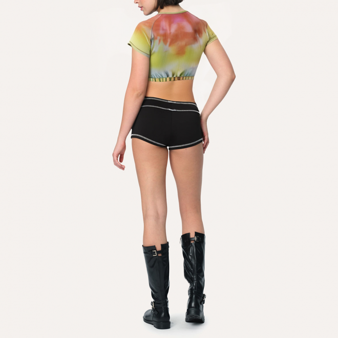 Colorful tie-dye women's sports short sleeves