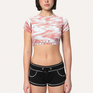 High quality pink women's sports short sleeves