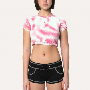 High quality elastic women's sports short sleeves