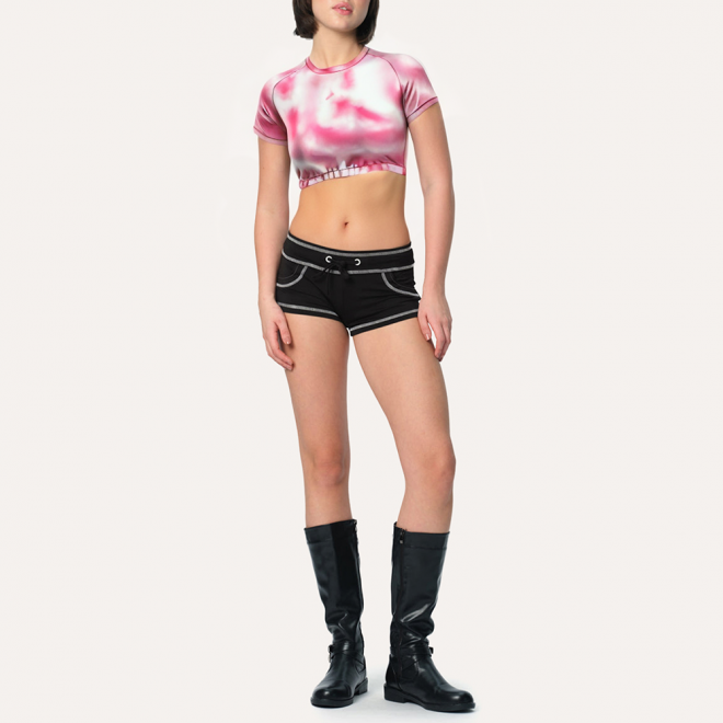 High quality elastic women's sports short sleeves