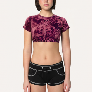Vintage elastic seamless women's sports short sleeves