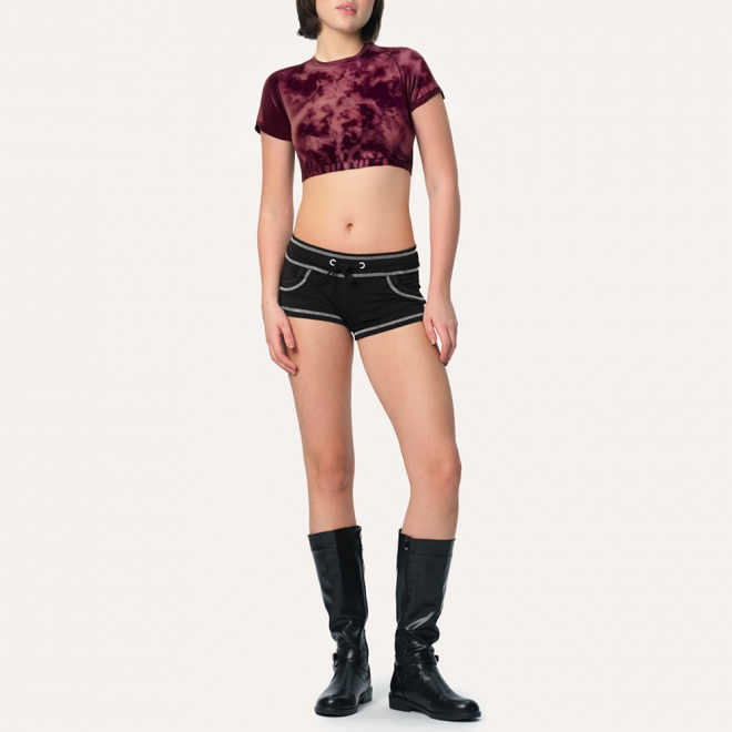 Vintage elastic seamless women's sports short sleeves