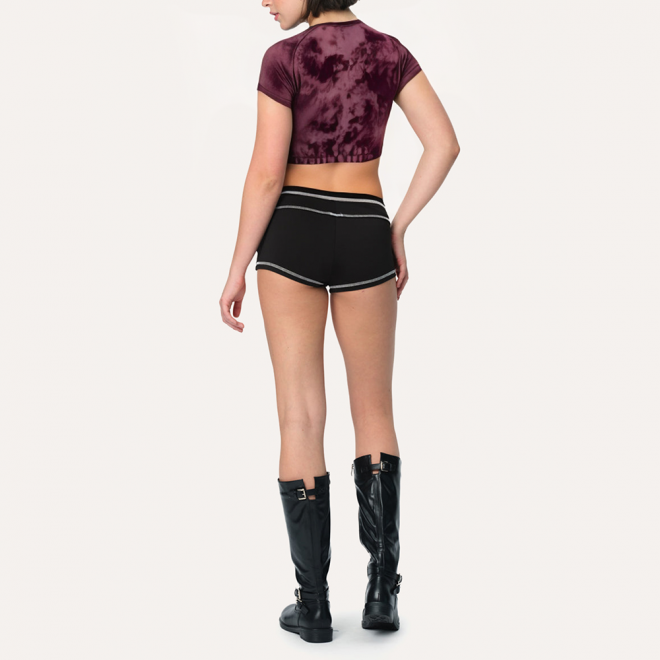 Vintage elastic seamless women's sports short sleeves