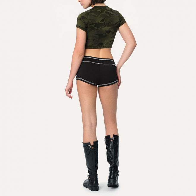 Camouflage sexy navel-baring women's sports short sleeves