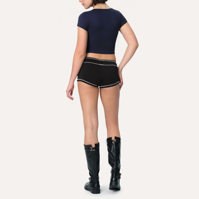 Blue V-neck breathable women's sports short-sleeved