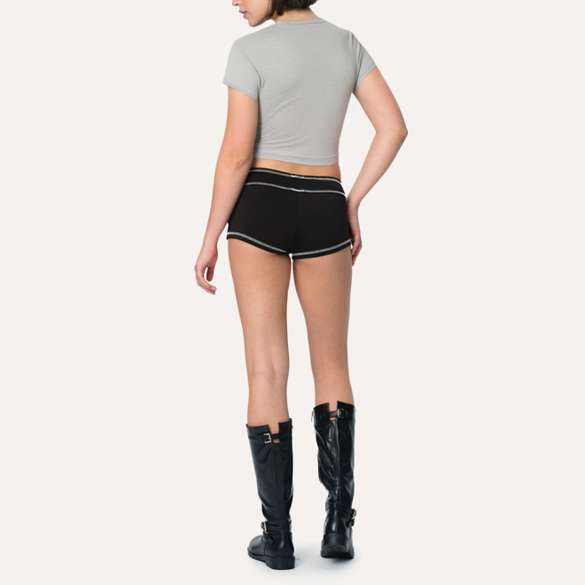 Grey breathable slim fit women's sports short sleeves