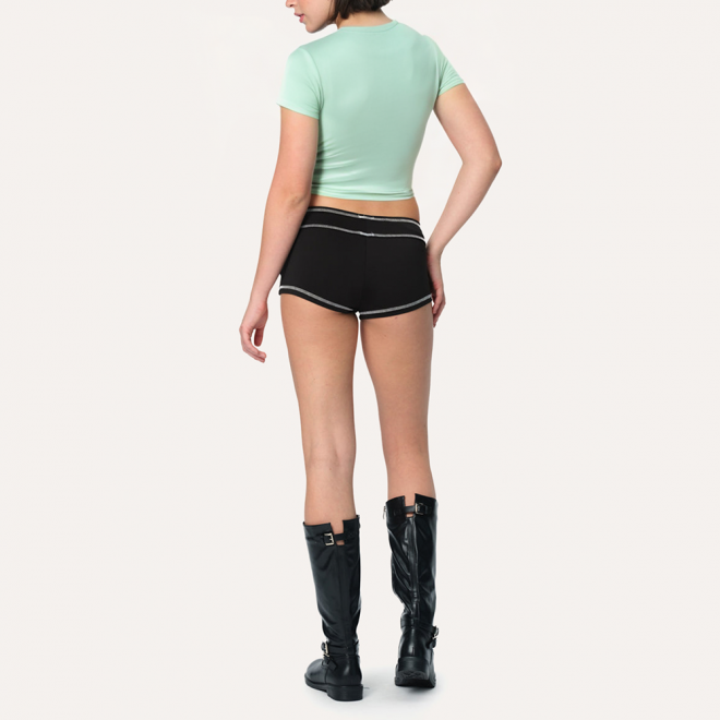 Round neck thin slim fit women's sports short sleeves