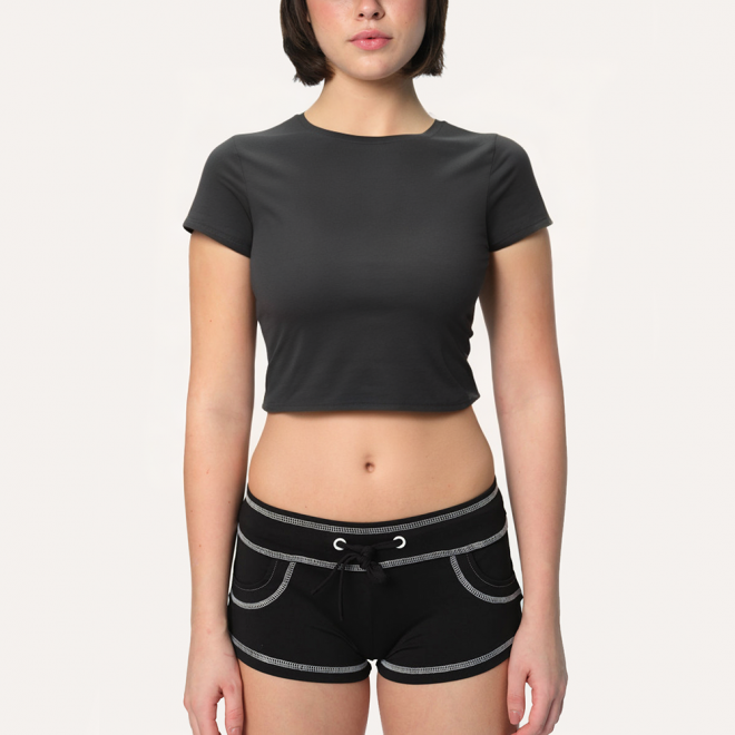 Women's round neck breathable sports short sleeves