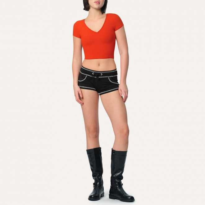 Sexy V-neck slim fit women's sports short sleeves