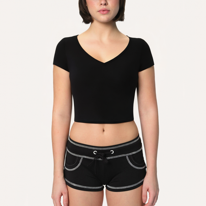 Classic soft cotton women's sports short sleeves